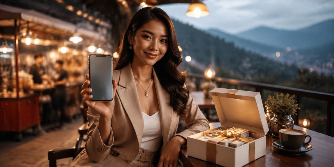 User menggunakan ponsel untuk mengakses program poin reward valid77 dengan mudah